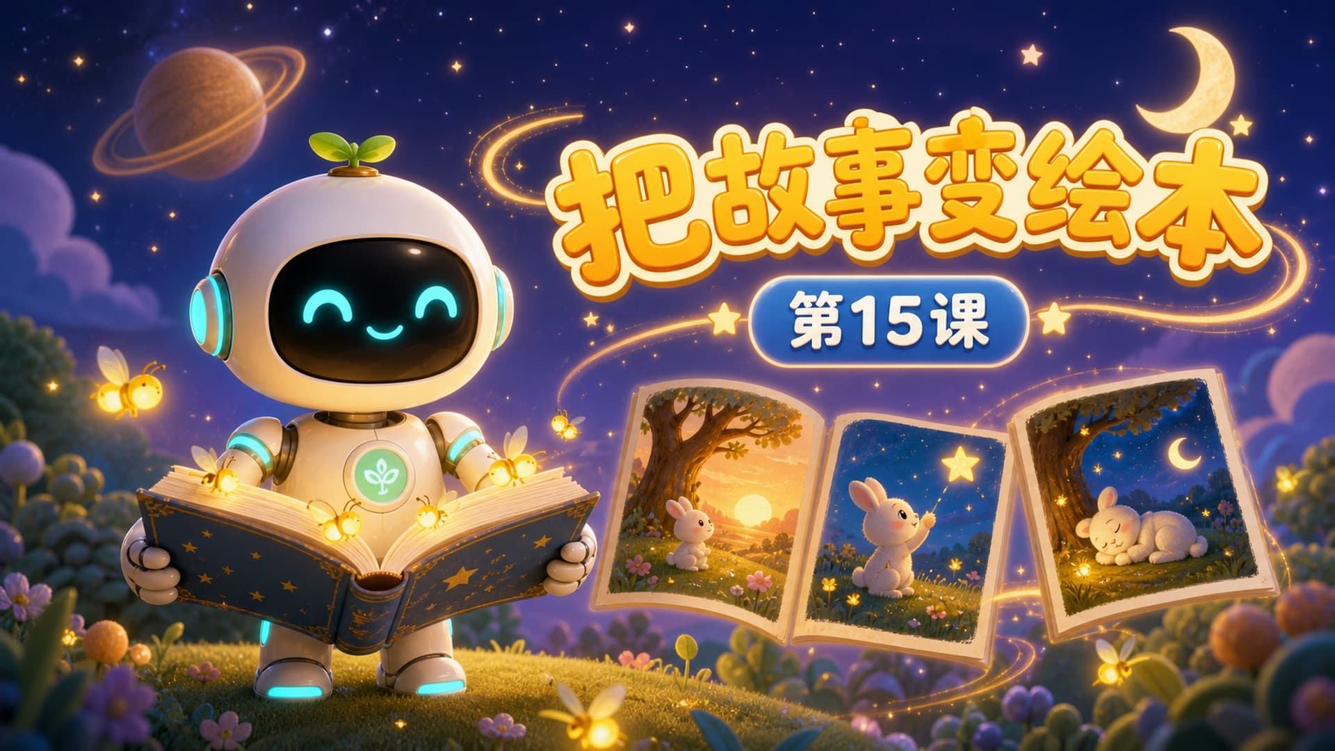 孩子把故事变成绘本的课程画面